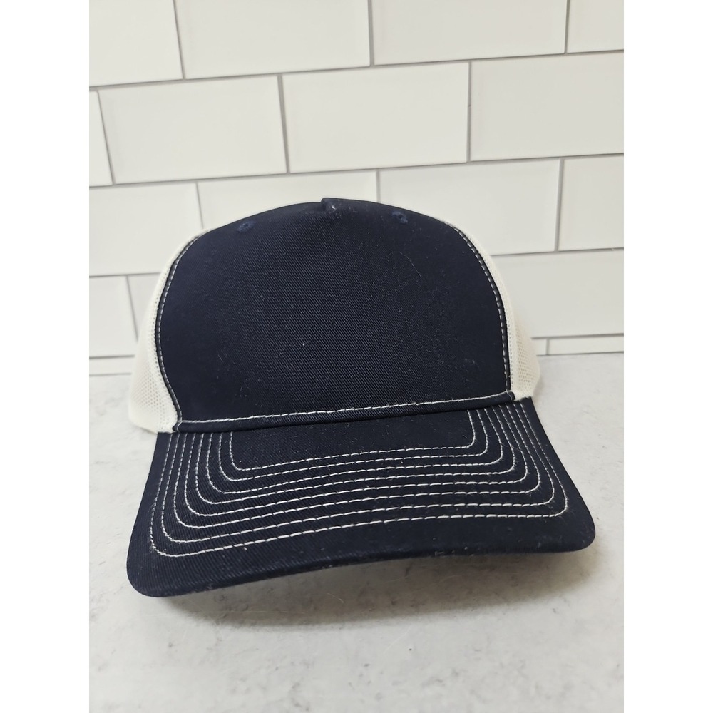 Port Authority Trucker Hat Snapback Blank Navy white Mesh-Back